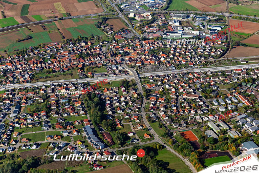 Das Luftbild der Stadt Breitengüßbach wurde 2019 vom Flugzeug heraus erstellt (keine Drohne) Aufnahmehöhe ca.400 Meter- hohe Auflösung- beste Druck-Qualität garantiert!