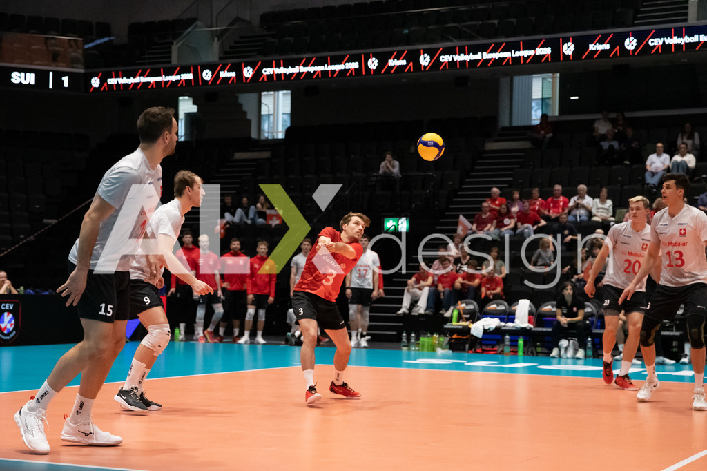 Luxembourg v Switzerland - CEV European League Men | KRIENS, SWITZERLAND - JUNE 12: JULIAN FISCHER of Switzerland during the CEV European League match between Luxembourg and Switzerland at Pilatus Arena on June 12, 2026 in Kriens, Switzerland. - Realisiert mit Pictrs.com