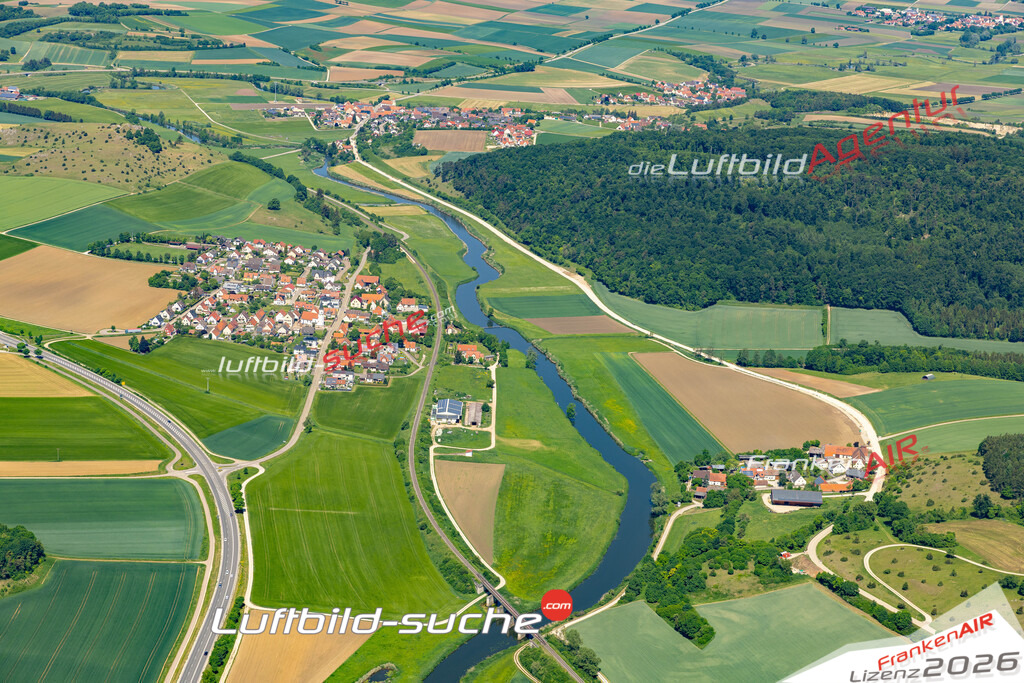Die Luftaufnahme Hoppingen - Harburg wurde 2022 vom Flugzeug aus (keine Drohne) erstellt. Hohe Auflösung -für große Poster und Wandbilder geeignet - Garantiert!