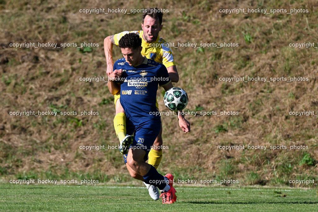 SV Malta vs. ATUS Velden | #20 Alessandro Kiko ATUS Velden, #7 Sandro Reinhold Seebacher SV Malta, SV Malta vs. ATUS Velden, SV Malta vs. ATUS Velden am 19.08.2025 in Malta (Sportplatz Malta), Austria, (Photo by Bernd Stefan)
