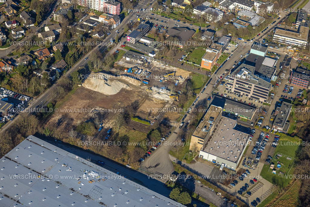 Muelheim230201525 | Luftbild, Baustelle zwischen Kölner Straße und Solinger Straße, Saarn, Mülheim an der Ruhr, Ruhrgebiet, Nordrhein-Westfalen, Deutschland