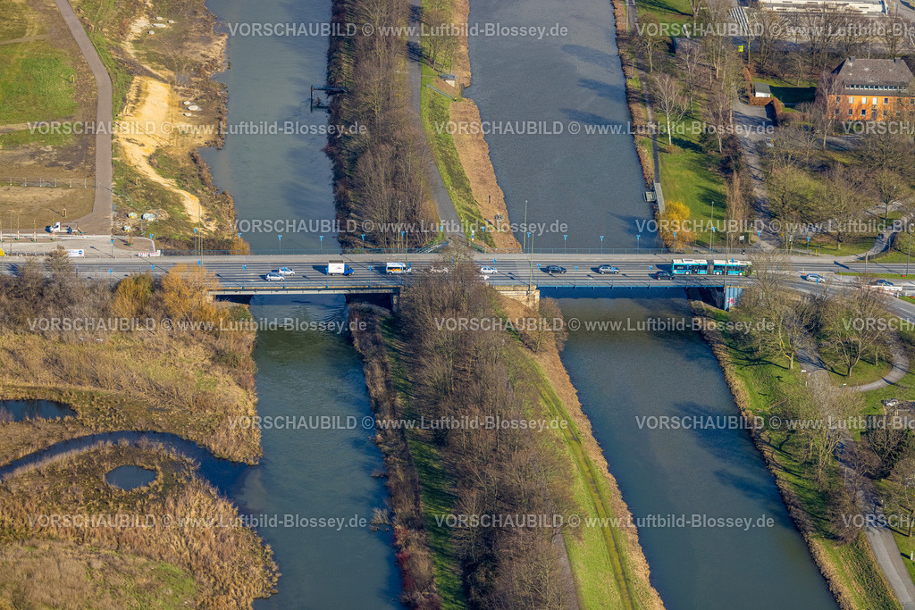 Hamm230215807 | Luftbild, Lippebrücke über die Münsterstraße, Fluss Lippe und Datteln-Hamm-Kanal, Mitte, Hamm, Ruhrgebiet, Nordrhein-Westfalen, Deutschland