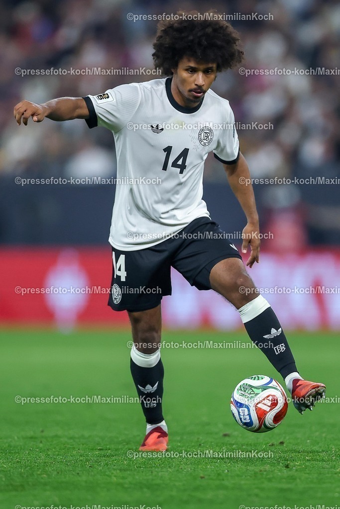 DFB10102502212 | 10.10.2025, Fußball, Länderspiel, Deutschland - Luxemburg, UEFA WM-Qualifikation, 2025/2026, Gruppe A, PreZero Arena in Sinsheim: Karim Adeyemi (GER #14) DFB regulations prohibit any use of photographs as image sequences and or quasi-video.