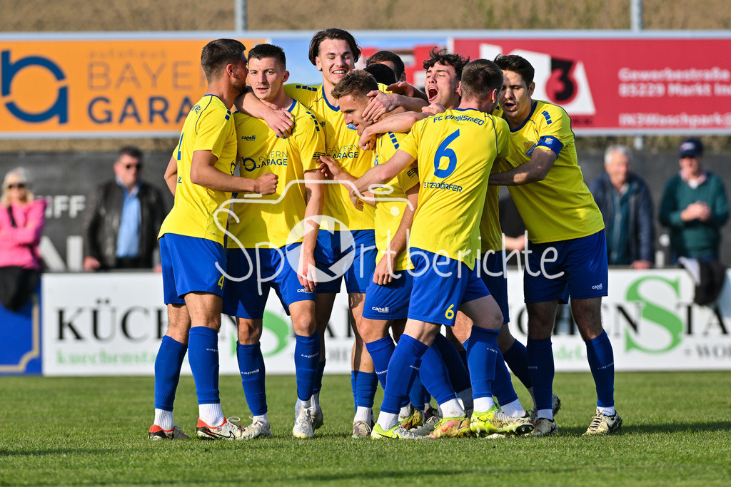FC Pipinsried - TSV Grünwald | Jubel nach dem Treffer zum 2-0 druch Alexander LUNGWITZ (FC Pipinsried 13) / Tor / Torschuetze / Freude / Happy / Bayernliga Sued: FC Pipinsried - TSV Gruenwald, Kuechenstadel Arena am 11.04.2025