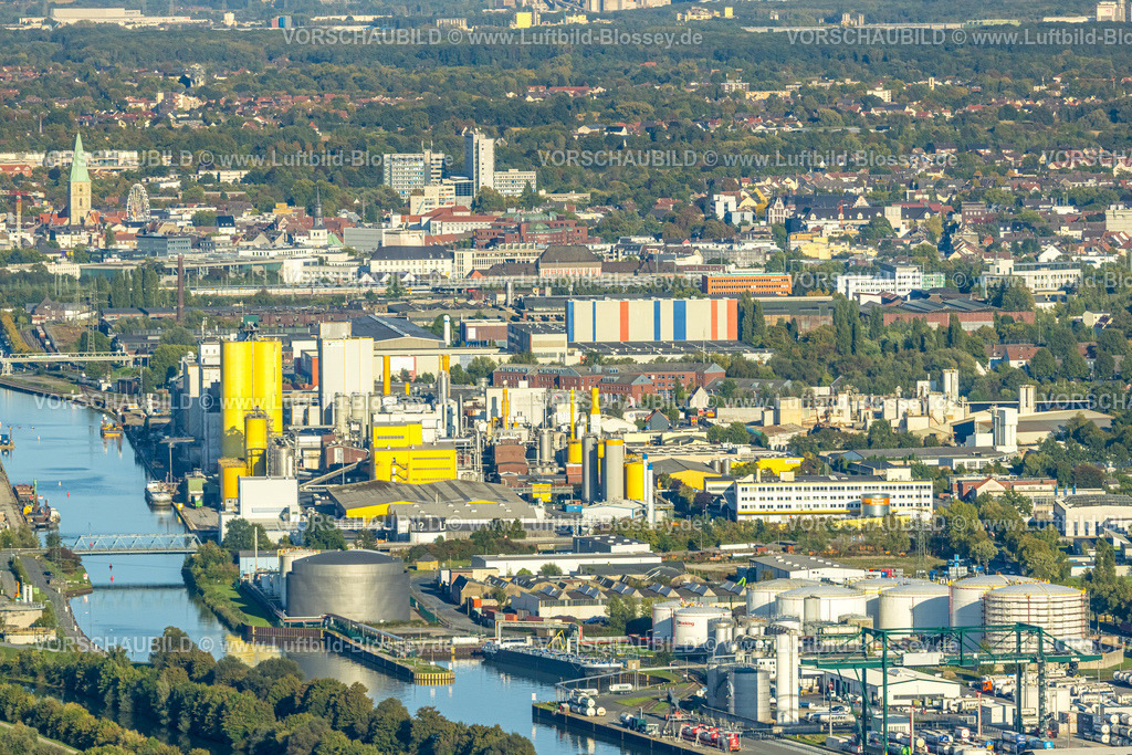 Hamm250904592 | Luftbild, Hafen mit Voestalpine Boeler und Blick zur City mit evang. Pauluskirche, Stadtbezirk Herringen, Hamm, Ruhrgebiet, Nordrhein-Westfalen, Deutschland
