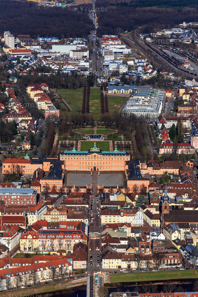 Luftbild: Residenzschloss Rastatt aus Südwesten in Rastatt im Bundesland Baden-Württemberg in Deutschland. Foto: IMG_104880.jpg vom 14.03.2018 durch Werner Riehm/FLY-FOTO.deResidenzschloss Rastatt