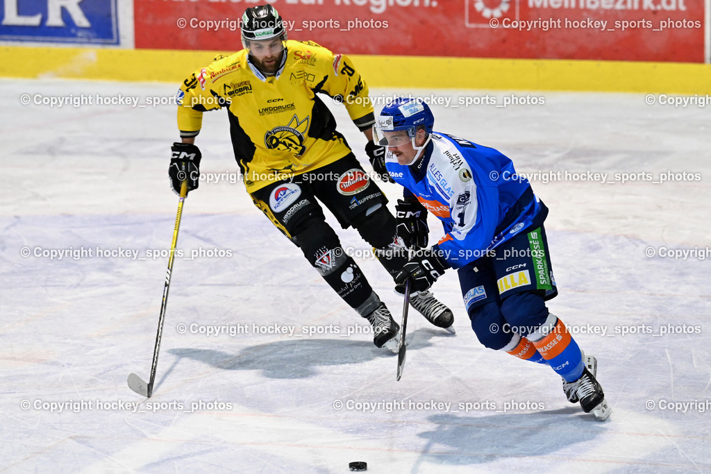 ESC SPARKASSE STEINDORF vs. MET PHOTOVOLTAIK HORNETS SPITTAL | #11 Kalan Luka ESC Steindorf, #38 Zorec Marco EC Hornets Spittal, ESC SPARKASSE STEINDORF vs. MET PHOTOVOLTAIK HORNETS SPITTAL, ESC SPARKASSE STEINDORF vs. MET PHOTOVOLTAIK HORNETS SPITTAL am 22.11.2025 in Steindorf (Ossiachersee Halle), Austria, (Photo by Bernd Stefan)