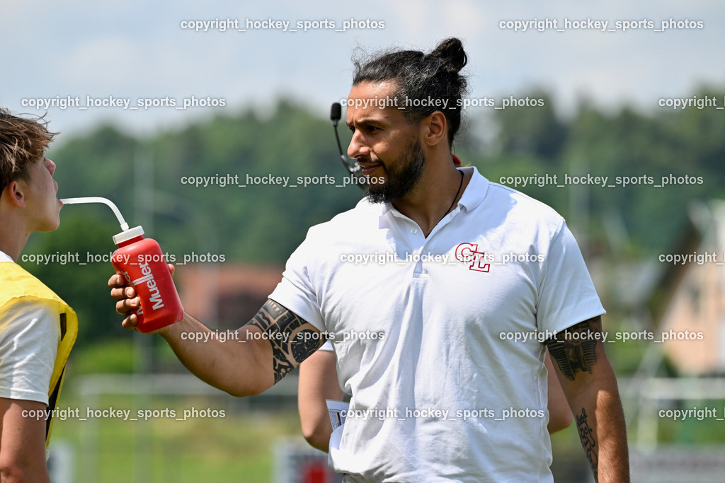 Carinthian Lions vs. Cineplexx Blue Devils | Linebacker Coach Carinthians Lions Ramon ABDEL AZIM, Carinthian Lions vs. Cineplexx Blue Devils, Carinthian Lions vs. Cineplexx Blue Devils am 09.06.2025 in Klagenfurt (ASV Sportplatz), Austria, (Photo by Bernd Stefan)