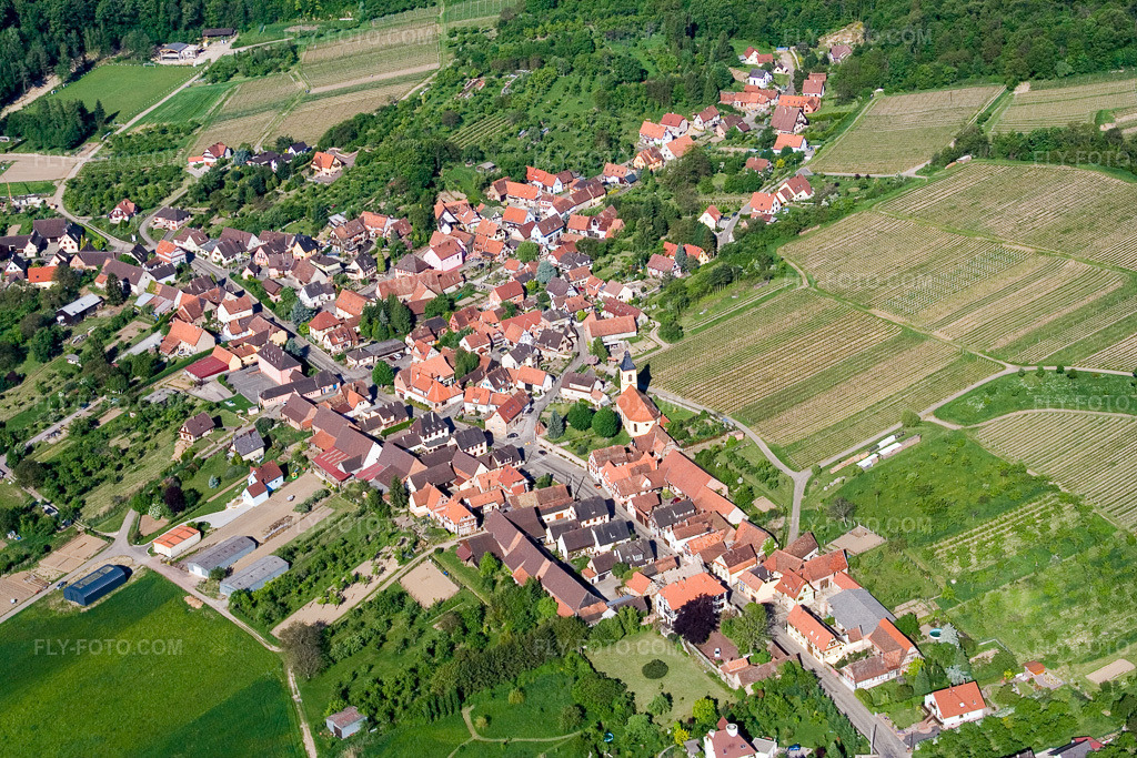 Aerial view: View of the town in Rott in the state Bas-Rhin, France.Photo: IMG_10793.jpg taken on 05/12/2008 by Werner Riehm/FLY-FOTO.comResolution of the original: 3456 x 2304 px