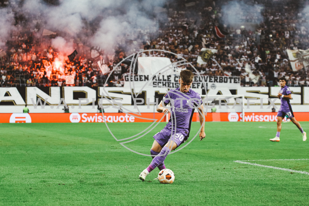 LASK Linz - FC Liverpool | LINZ,AUSTRIA,21.SEPT.23 - UEFA Europa League, LASK Linz - FC Liverpool, Image shows: Ben Doak (Liverpool FC).
Photo: Sportmediapics.com/ Andreas Willdoner