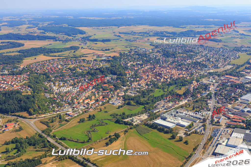 Luftbild von  Feuchtwangen - Luftaufnahme wurde 2016 von https://frankenair.de mittels Flugzeug (keine Drohne) erstellt - die Geschenkidee