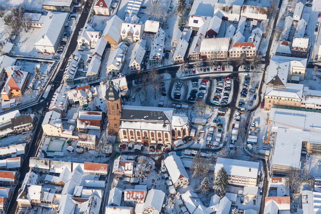 Luftbild: Winterluftbild des Veranstaltungsgeländes des Weihnachtsmarkt 