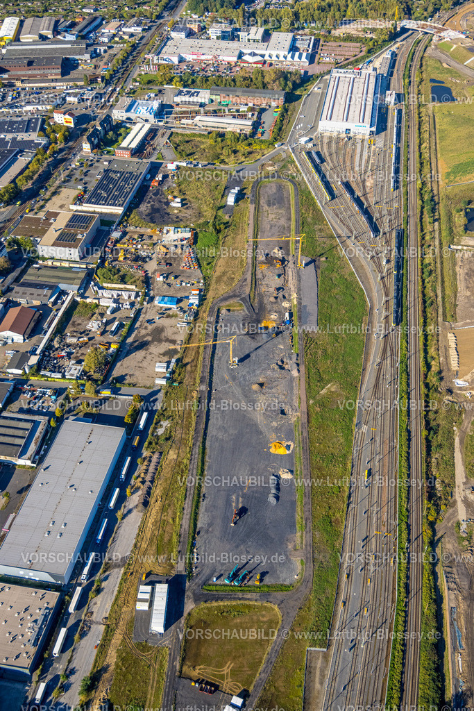 Dortmund241006221 | Luftbild, Baustelle am Siemens Rail Service Center neben dem Gewerbegebiet Westfalenhütte, Nordmarkt, Dortmund, Ruhrgebiet, Nordrhein-Westfalen, Deutschland