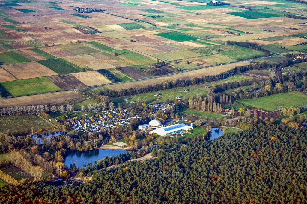 Luftbild: Camping am Freizeitrum Moby Dick in Rülzheim im Bundesland Rheinland-Pfalz in Deutschland. Foto: IMG_4543.jpg vom 10.11.2006 durch Werner Riehm/FLY-FOTO.de