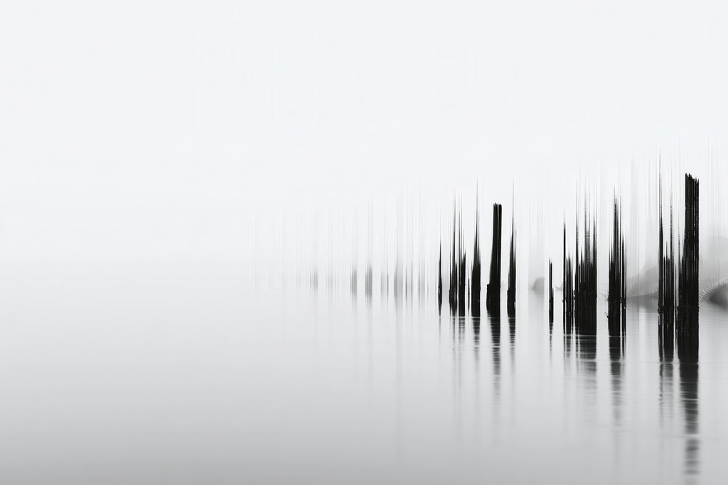 KI00343 | Mit moderner KI‑generiertes schwarz-weiß Artwork, sorgfältig manuell für den Druck optimiert.