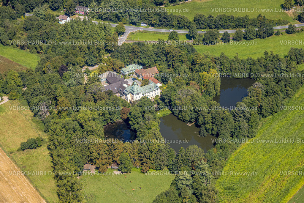 Kierspe250813474 | Luftbild, Wasserschloss Haus Rhade, Bollwerk, Kierspe, Sauerland, Nordrhein-Westfalen, Deutschland