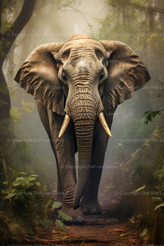 großer Elefant auf einem Pfad | Elefanten in Afrika