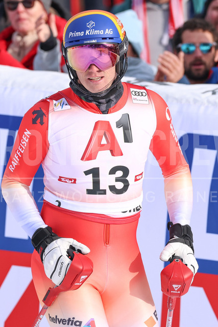 Audi FIS Ski World Cup: Men’s Slalom – Hahnenkamm Race, Kitzbuehel | Kitzbuehel, Austria, 25.Jan.26 - Alpine Skiing - FIS World Cup, Hahnenkamm Race, Slalom, men. The image shows NEF Tanguy (SUI, Atomic).