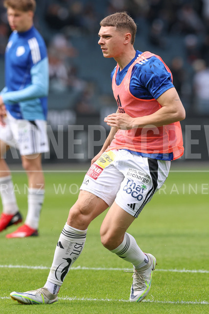 SK Puntigamer Sturm Graz vs TSV Egger Glas Hartberg – Championship Group    | Graz, Austria, 12.Apr.26 - SOCCER - ADMIRAL Bundesliga, SK Puntigamer Sturm Graz vs TSV Egger Glas Hartberg. The image shows Elias Havel (Hartberg) during warm up.    