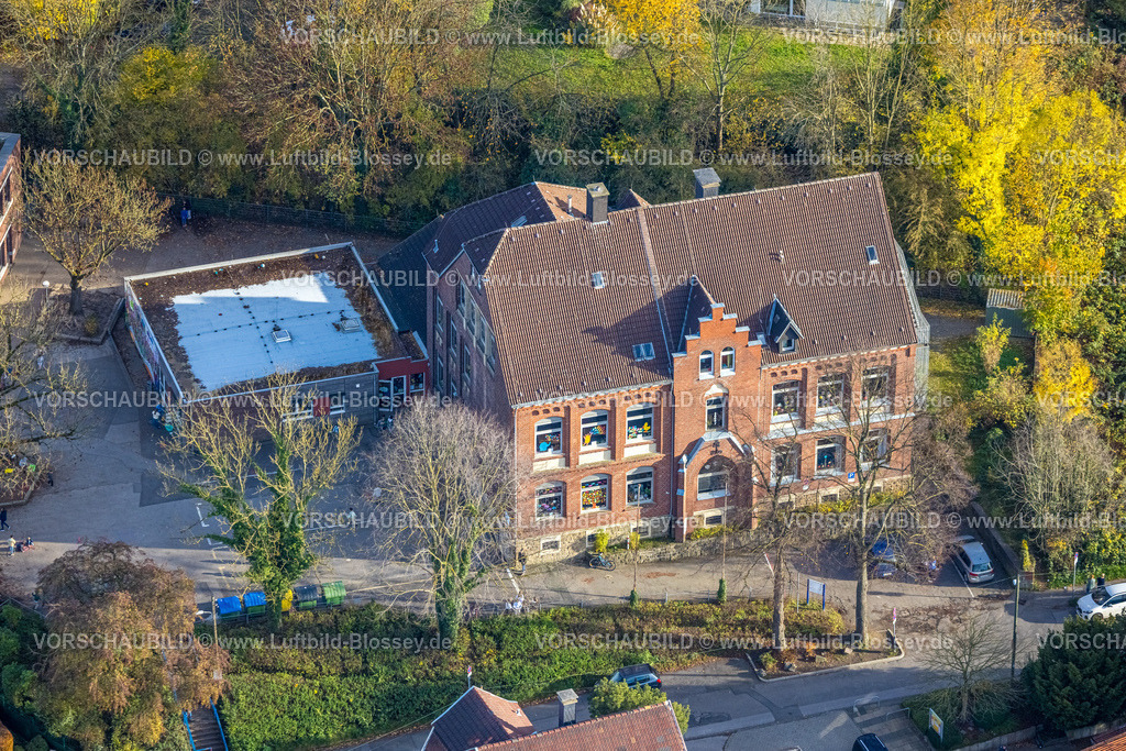 Hagen251102847 | Luftbild, kath. Goethe Grundschule, herbstliche Bäume, Boele, Hagen, Ruhrgebiet, Nordrhein-Westfalen, Deutschland