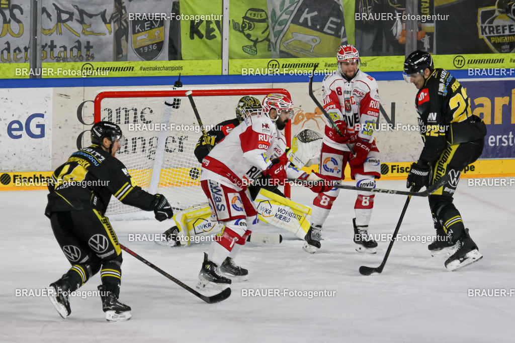 02.11.2025: DEL2  Krefeld Pinguine - Eispiraten Crimmitschau | Krefeld, Deutschland, 02.11.2025: Oliver Mebus (Krefeld Pinguine) in Aktion während des DEL2-Spiels zwischen Krefeld Pinguine - Eispiraten Crimmitschau am 02.11. 2025 in der Yayla-Arena in Krefeld, Deutschland. (Foto Ralph Görtz / Brauer-Fotoagentur)