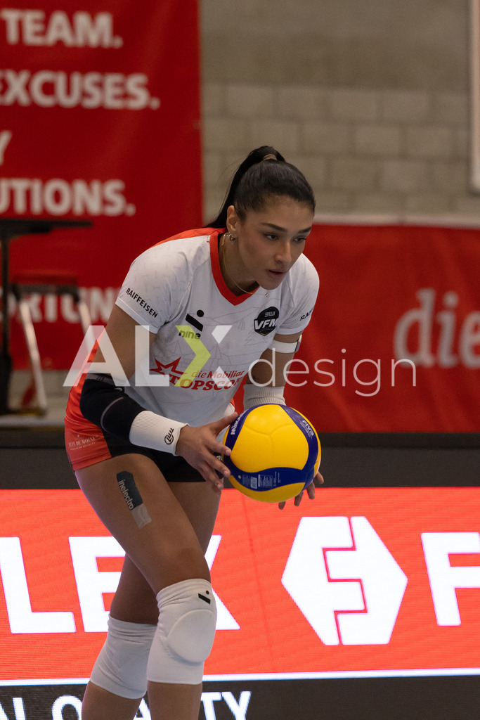 Volleyball I Frauen I Saison 2025-2026 I Volleyball NLA | Women I 1/4 Finals I VC Kanti Schaffhausen - BIWI Volleyball Franches-Montagnes I 21.02.2026 | 8 Letícia Bonardi (BR) (BIWI VFM) – Diagonalangriff - Realisiert mit Pictrs.com