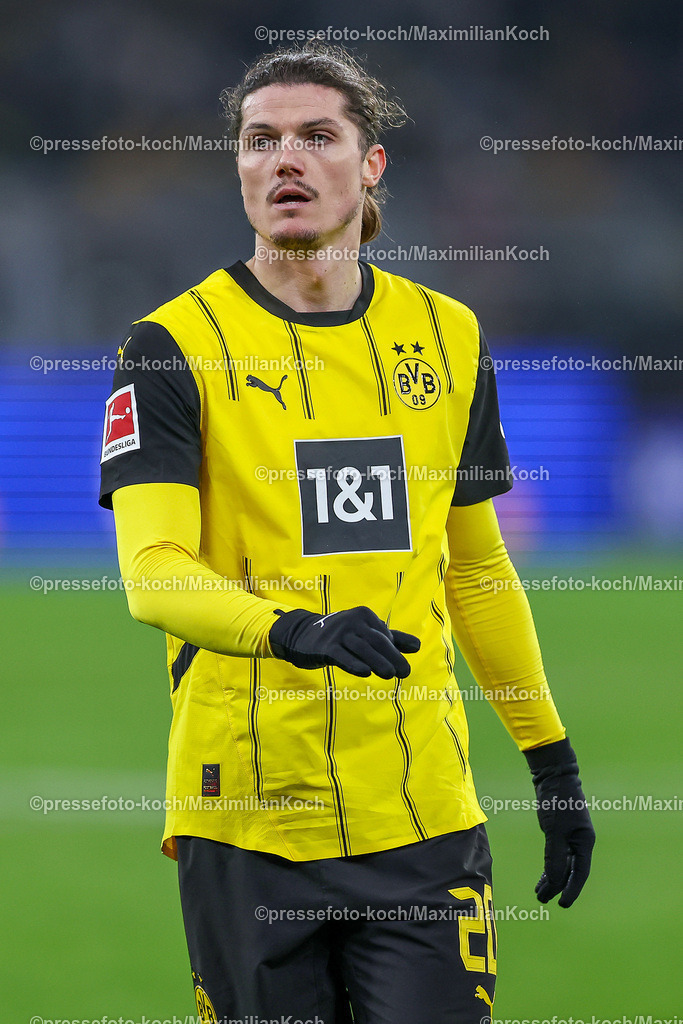 BVB15122402246 | 15.12.2024, Fußball, Borussia Dortmund - TSG 1899 Hoffenheim, 1. Fußball Bundesliga, 14. Spieltag, Signal Iduna Park, Saison 2024 2025: Marcel Sabitzer (BVB #20)DFB regulations prohibit any use of photographs as image sequences and or quasi-video.