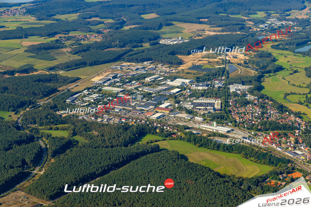 Das Luftbild zeigt :  Georgensgmünd - Die Luftaufnahme wurde 2024 vom UL-Flugzeug aus erstellt ( keine Drohne ) - Hochauflösende Luftaufnahme - Für grossformatige Ausdrucke geeignet. Die Geschenkidee !Mit Lizenz und Bildrechte bestellbar
