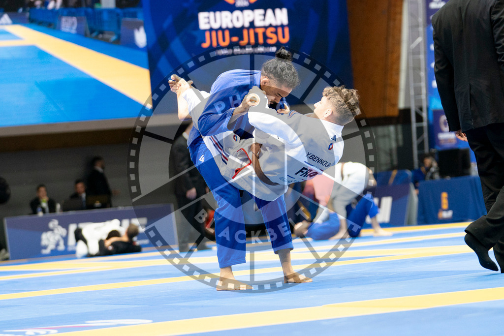 20240124PBB00283 | Fighters compete during the second day of the IBJJF European Championship in Paris, France, on January 24, 2024.