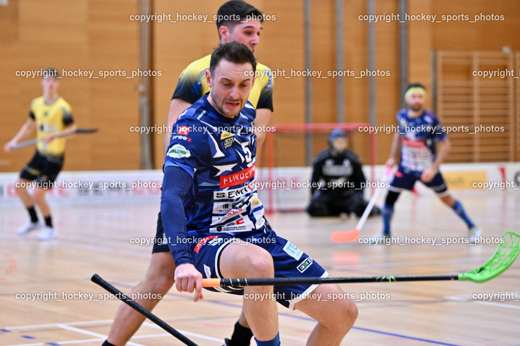 VSV Unihockey  vs. FBK Loka  | #5 Michael Kanduth VSV Unihockey, VSV Unihockey  vs. FBK Loka , VSV Unihockey  vs. FBK Loka  am 25.01.2026 in Villach (Ballspielhalle St. Martin), Austria, (Photo by Bernd Stefan)
