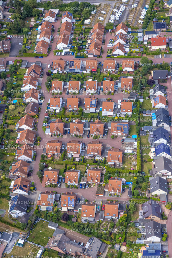 Castrop-Rauxel220706988 | Luftbild, Wohnsiedlung Messenkamp mit roten Dächern, Behringhausen, Castrop-Rauxel, Ruhrgebiet, Nordrhein-Westfalen, Deutschland