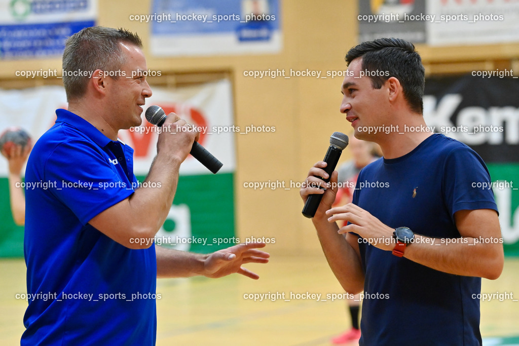 SC Ferlach Damen vs. WAT Atzgersdorf 3.9.2022 | Hallensprecher SC Ferlach Damen KANZIAN Christian, Stadtrat Ferlach Fabian Grabner, 