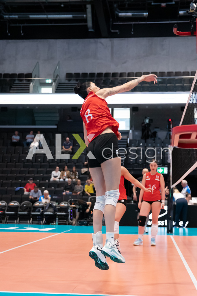 Georgia v Switzerland - CEV European League Women | KRIENS, SWITZERLAND - JUNE 12: MARIAM BERIASHVILI of Georgia during the CEV European League match between Georgia and Switzerland at Pilatus Arena on June 12, 2026 in Kriens, Switzerland. - Realisiert mit Pictrs.com