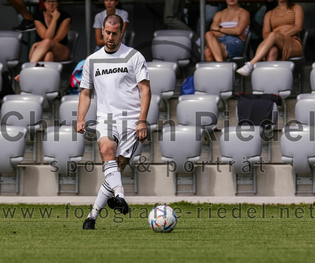 2023-07-08_026_FC_Finsing_gegen_SG_Markt_Schwaben | Finsing, Deutschland, 08.07.2023:
Fußball, Kreisliga 2023 / 2024, Testspiel, FC Finsing gegen SG Markt Schwaben, Endergebnis: 7:0

Florian Niederdorf (SG Markt Schwaben, #4)

Foto: Christian Riedel / fotografie-riedel.net