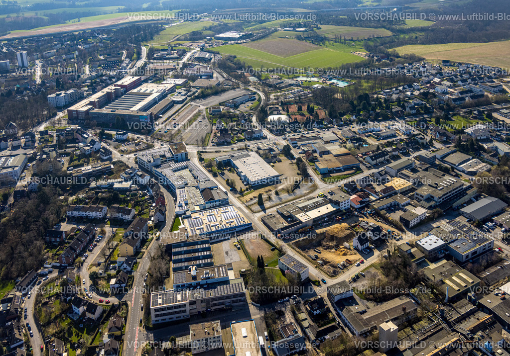 Heiligenhaus240302078 | Luftbild, Werksgelände Kiekert AG Autoteilehersteller, Gewerbegebiet Hasselbecker Straße, Heiligenhaus, Ruhrgebiet, Nordrhein-Westfalen, Deutschland