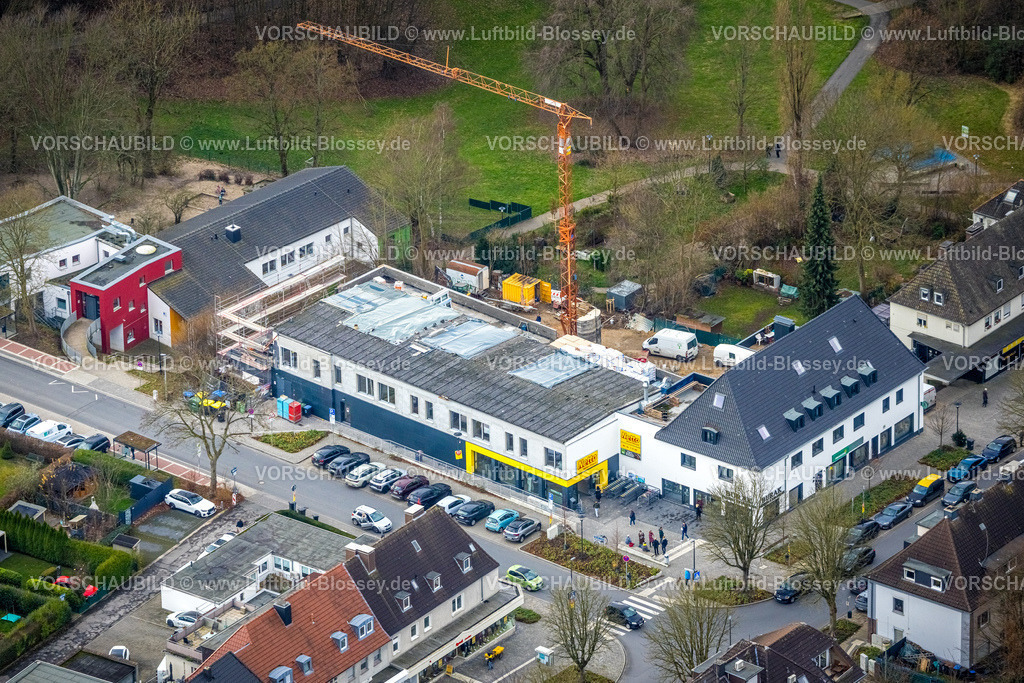 Hattingen251200449 | Luftbild, Netto Supermarkt mit Baustelle, links die Kita Hunsebeck, Welper, Hattingen, Ruhrgebiet, Nordrhein-Westfalen, Deutschland