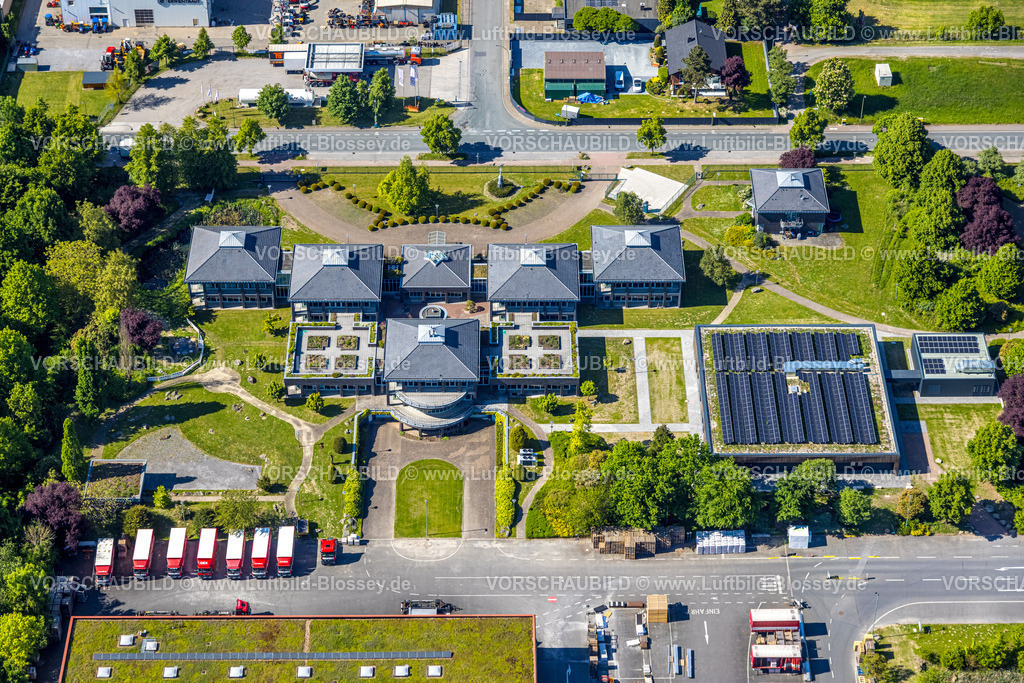 Hamm250500686Druckzentrum_DEX Kopie | Luftbild, Dachdeckereinkauf, DEX, Rhynern, Dachbegrünung, Hamm , Ruhrgebiet, Nordrhein-Westfalen, Deutschland