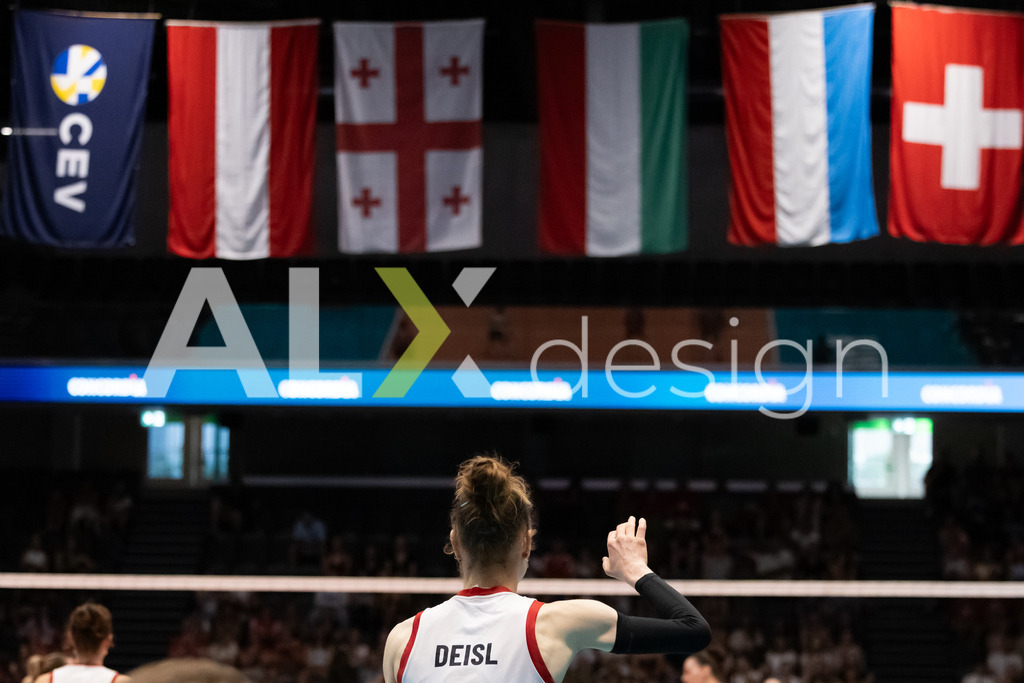 Austria v Switzerland - CEV European League Women | KRIENS, SWITZERLAND - JUNE 14: VICTORIA DEISL of Austria during the CEV European League match between Austria and Switzerland at Pilatus Arena on June 14, 2026 in Kriens, Switzerland. - Realisiert mit Pictrs.com