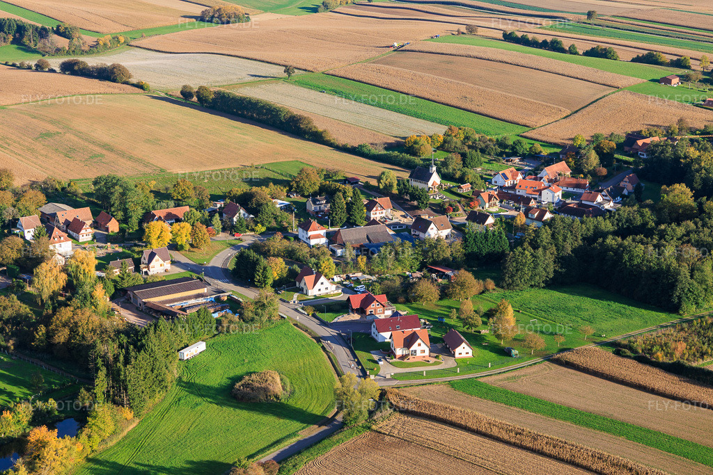 Luftbild: Ortsteil Niederseebach in Seebach im Bundesland Bas-Rhin in Frankreich. Foto: IMG_150134.jpg vom 11.10.2025 durch Werner Riehm/FLY-FOTO.de