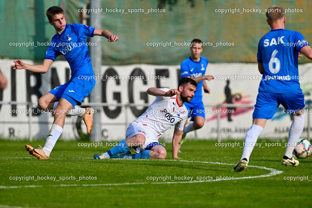 SAK Klagenfurt vs. SVG Bleiburg | #5 Jakob Geister SAK, #10 Dominik Peketz SVG Bleiburg, SAK Klagenfurt vs. SVG Bleiburg, SAK Klagenfurt vs. SVG Bleiburg am 11.05.2024 in Klagenfurt (Sportpark Welzenegg), Austria, (Photo by Bernd Stefan)