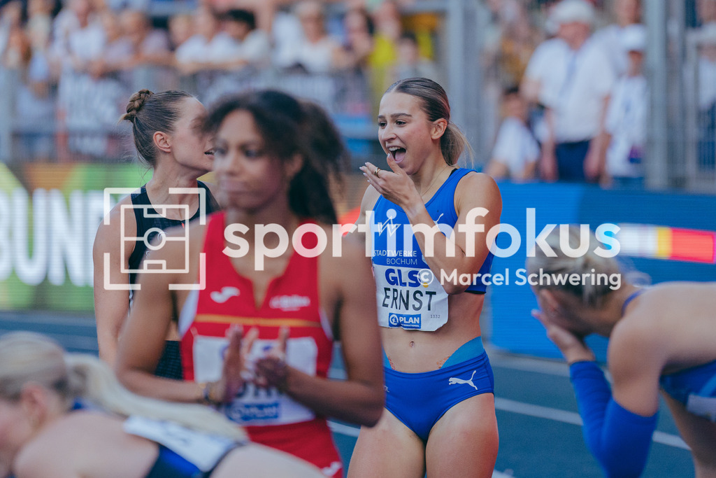 Deutsche Meisterschaften der Frauen und Männer 2026 | Jolina Ernst, TV Wattenscheid 01, 100-Meter-Lauf, Finale, Deutsche Meisterschaften der Frauen und Männer 2026, Lohrheidestadion Bochum-Wattenscheid, 25.07.2026. Foto: Marcel Schwering / sportimfokus - Realisiert mit Pictrs.com