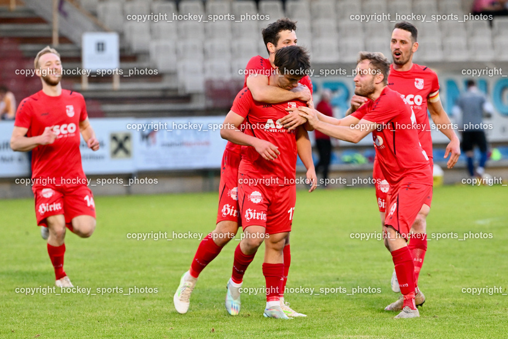 SV Feldkirchen vs. ATSV Wolfsberg 26.5.2023 | Jubel ATSV Wolfsberg Mannschaft, #17 Maximilian Sorger, #13 Bastian Rupp, #19 Hubert Kothmaier