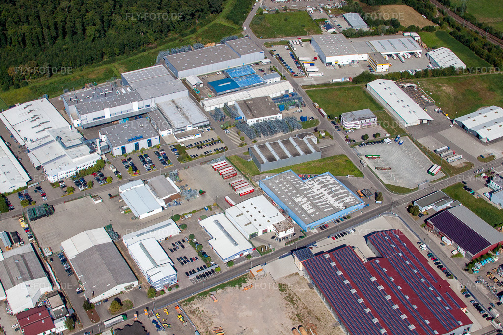 Luftbild: Appenweier, Industriegebiet in Appenweier im Bundesland Baden-Württemberg in Deutschland. Foto: IMG_20743.jpg vom 31.08.2009 durch Werner Riehm/FLY-FOTO.de