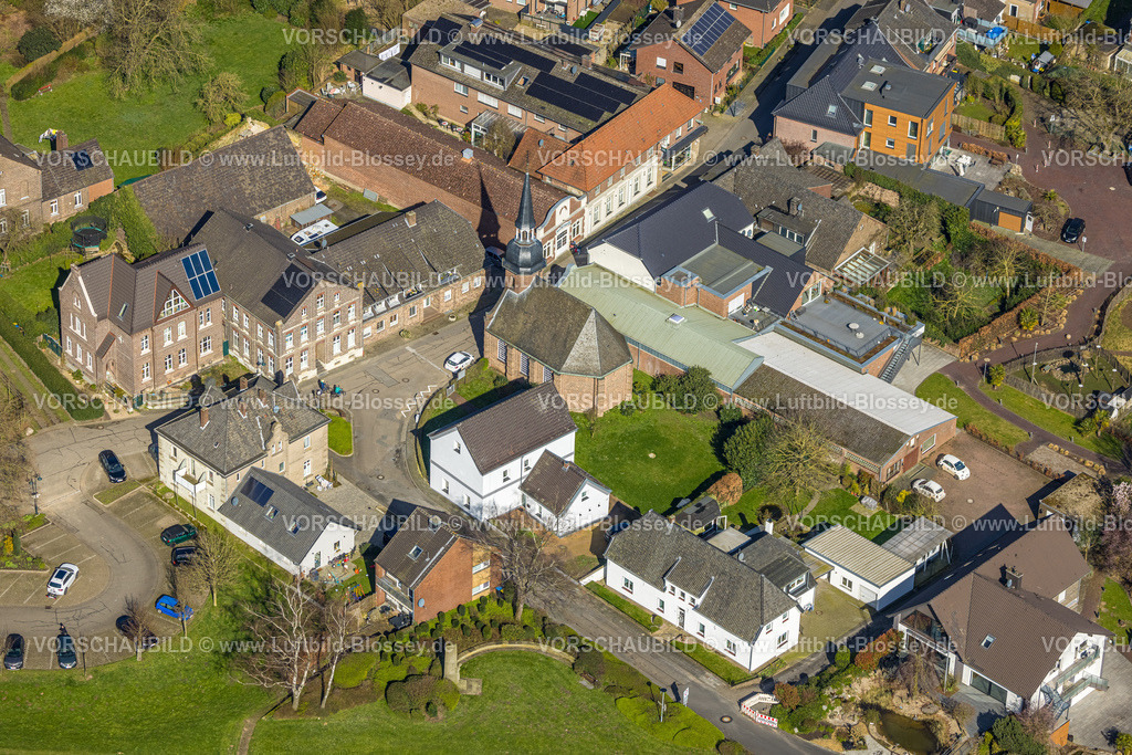 Wesel240311939 | Luftbild, evang. Dorfkirche Bislich, Bislich, Wesel, Nordrhein-Westfalen, Deutschland