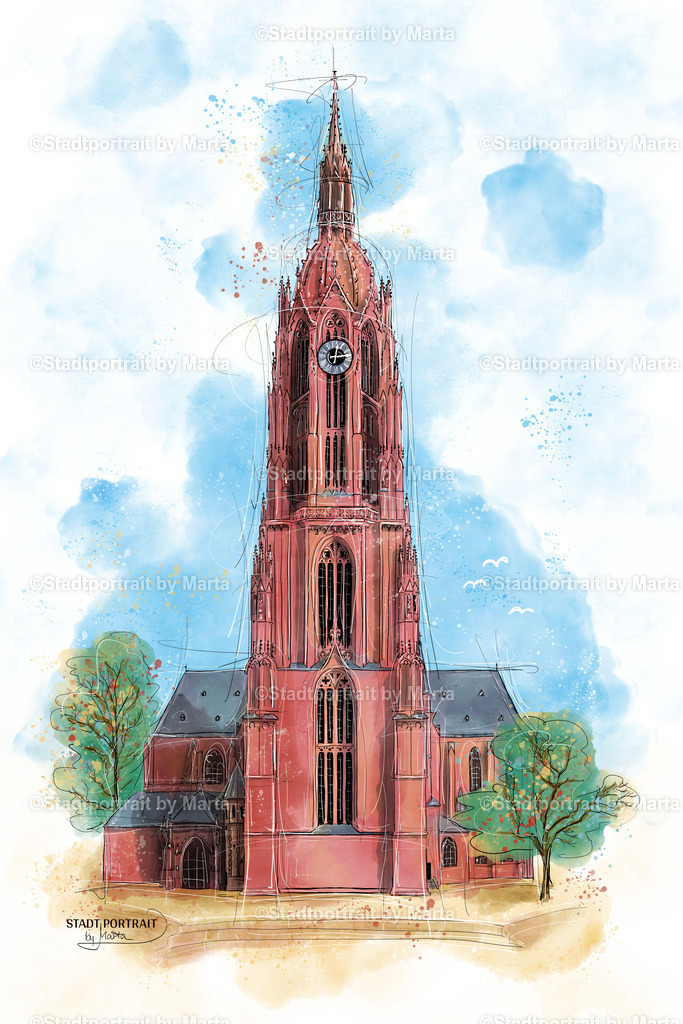 Gemälde vom Kaiserdom in Frankfurt am Main | Gemälde vom Kaiserdom in Frankfurt am Main