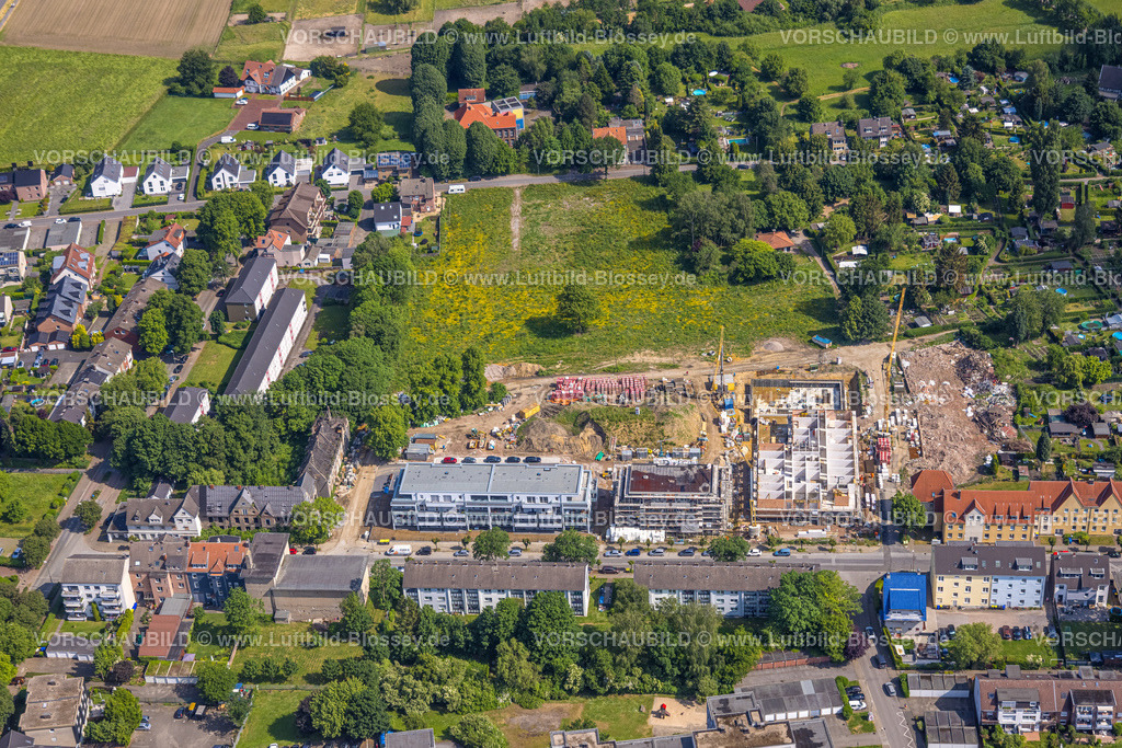 Gladbeck220501806 | Luftbild, BergbauSiedlung Schlägel und Eisen, Baustelle und Neubau für Wohnungen, Schlägelstraße und Eisenstraße, Hermannschule in der Schulstraße, Zweckel, Gladbeck, Ruhrgebiet, Nordrhein-Westfalen, Deutschland