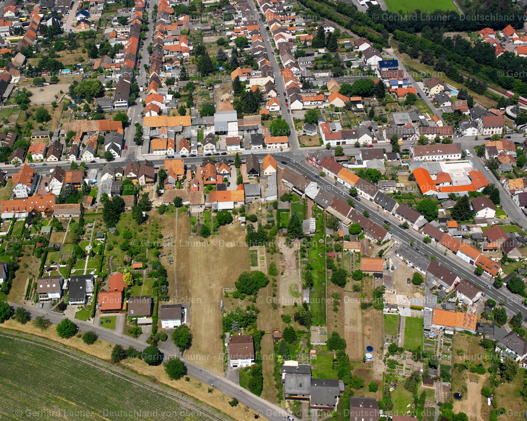 2636186 | PHILIPPSBURG 22.06.2006 Ortsansicht der Straßen und Häuser der Wohngebiete an der Rheinstraße im Ortsteil Huttenheim in Philippsburg im Bundesland Baden-Württemberg, Deutschland. // Town View of the streets and houses of the residential areas on street Rheinstrasse in the district Huttenheim in Philippsburg in the state Baden-Wuerttemberg, Germany. Foto: Gerhard Launer