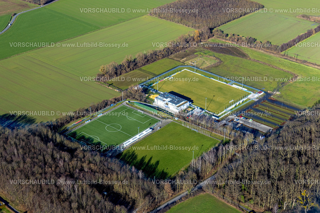 Hamm230205025 | Luftbild, Neubau Sportplatz mit Tribünen sowie Vereinsgebäude mit Sport-Kindertagesstätte, An der Lohschule, Rhynern, Hamm, Ruhrgebiet, Nordrhein-Westfalen, Deutschland