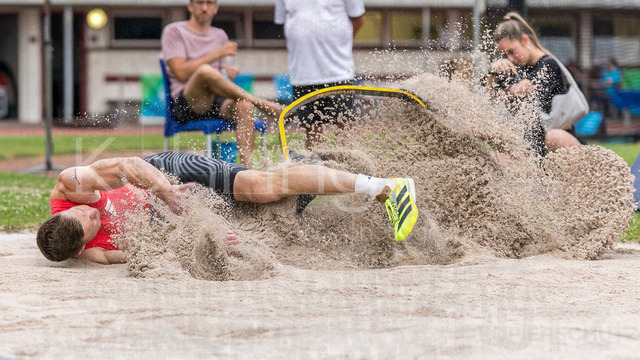 Para Heimspiel 7.0; Leverkusen, 18.07.2026 | LEVERKUSEN, GERMANY - JULY 18, 2026 : Markus Rehm (GER/TSV Bayer o4 Leverkusen) competing in the long jump during the Para Heimspiel 7.0 at Fritz Jacobi Sports Complex on July 18, 2026 in Leverkusen, Germany.