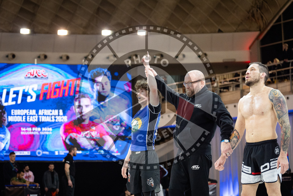 20260214PBB2917 | Fighters compete during the ADCC European Trials  competition day 1 in Belgrade, Serbia, on February 14, 2026.